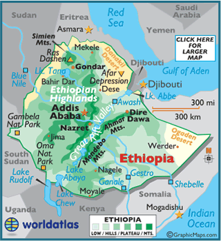 Image result for ethiopia map